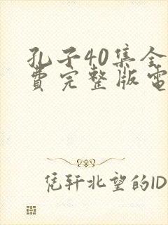 孔子40集全免费完整版电视剧