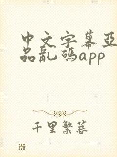中文字幕亚洲精品乱码app