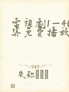 电视剧1—40集免费播放