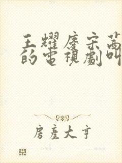 王耀庆宋茜主演的电视剧叫什么