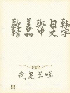 欧美与日韩亚洲精品中文字幕