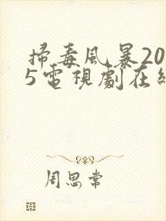 扫毒风暴2025电视剧在线观看