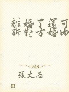 离婚了还可以起诉对方婚内出轨吗