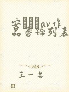 安みなみav作品番号列表封面
