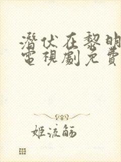 潜伏在黎明之前电视剧免费