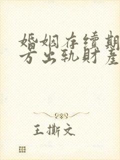婚姻存续期间一方出轨财产分割