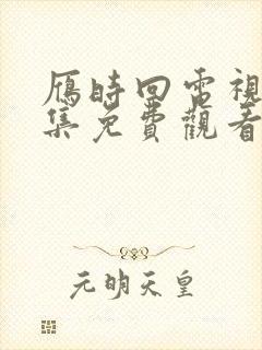 雁时回电视剧全集免费观看