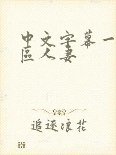 中文字幕一二三区人妻