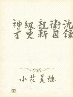 神级龙卫沈浪刚才更新目录