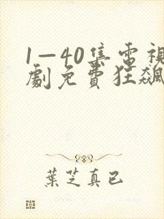1—40集电视剧免费狂飙在线观看