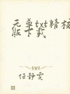 元尊txt精校版下载封面
