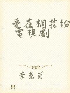 爱在桐花纷飞时 电视剧