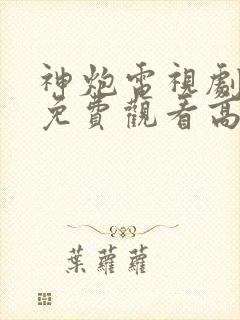 神炮电视剧全集免费观看高清