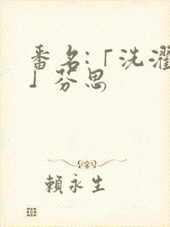 番名:「洗濯屋」芬思封面