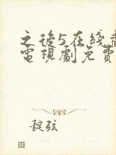 之后5在线观看电视剧免费高清完整版封面