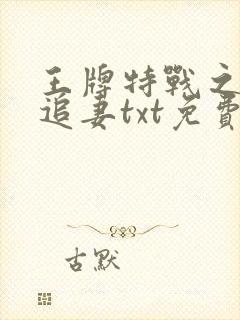 王牌特战之军少追妻txt免费下载全文