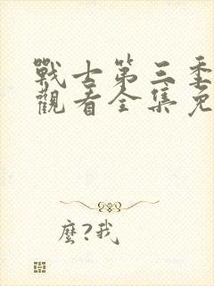 战士第三季在线观看全集免费播放