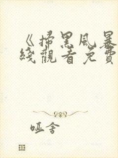 《扫黑风暴》在线观看免费完整版