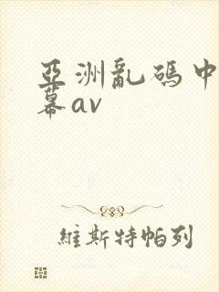 亚洲乱码中文字幕av