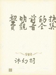 黎明前的抉择免费观看全集完整版