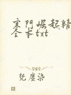 寒门崛起精校版全本txt