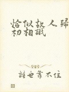 恰似故人归与君初相识