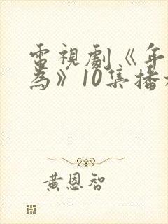 电视剧《年少有为》10集播放