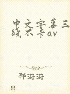 中文字幕三区在线不卡av