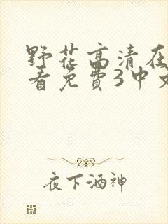 野花高清在线观看免费3中文