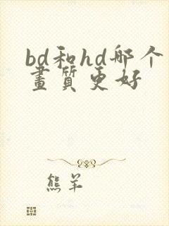 bd和hd哪个画质更好