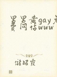 男男黄gay免费网站www封面