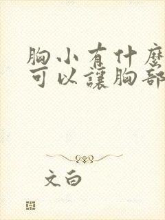 胸小有什么办法可以让胸部变大