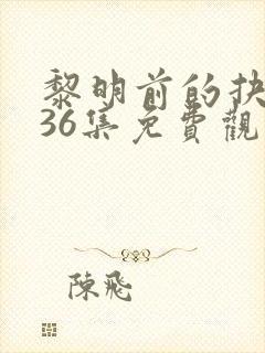 黎明前的抉择第36集免费观看封面