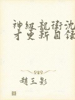神级龙卫沈浪刚才更新目录封面