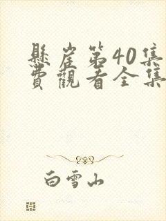 悬崖第40集免费观看全集在线观看封面