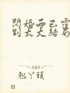闪婚而已霍先生别太大结局