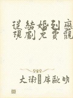从结婚到恋爱电视剧免费观看全集封面