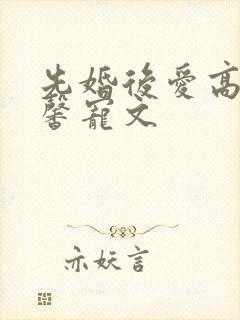 先婚后爱高干温馨宠文封面