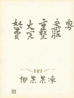 怒火重案粤语免费完整版封面