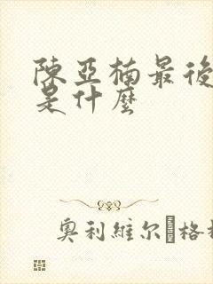 陈亚楠最后结局是什么封面