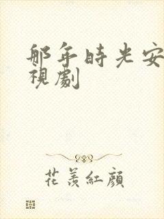 那年时光安好电视剧