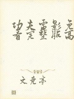 功夫电影免费观看完整版高清