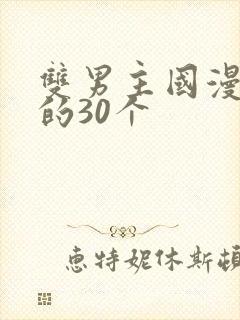双男主国漫必看的30个