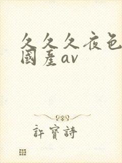 久久久夜色精品国产av