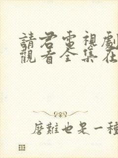 请君电视剧免费观看全集在线播放封面