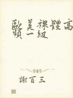 欧美裸体高清视频一级