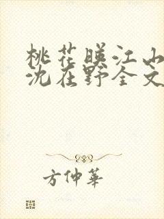 桃花映江山原著沈在野全文免费阅读大结局免