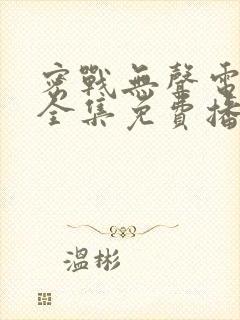 密战无声电视剧全集免费播放