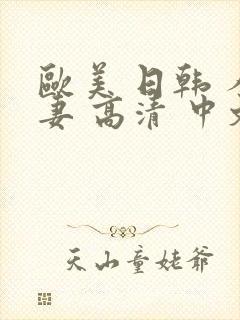 欧美 日韩 人妻 高清 中文