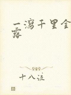 一泻千里金银花露封面